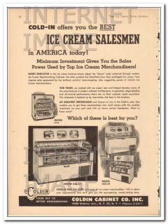 Coldin Cabinet Company 1951 Vintage Ad Ice Cream Freezer Salesmen Coldin Cabinet Company 1951 Vintage Ad Ice Cream Freezer Salesmen