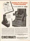 cincinnati milling machine company 1953 hydro-broaching vintage ad