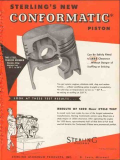 sterling aluminum products inc 1953 new conformatic pistons vintage ad sterling aluminum products inc 1953 new conformatic pistons vintage ad