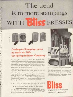 e w bliss company 1953 young radiator stamping presses vintage ad