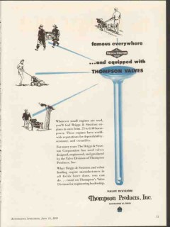 thompson products inc 1953 briggs stratton engine valves vintage ad