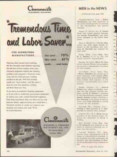 cincinnati cleaning finishing machinery co 1953 labor saver vintage ad
