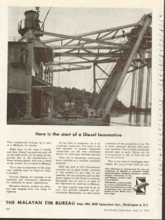malayan tin bureau 1953 the start of diesel locomotive vintage ad