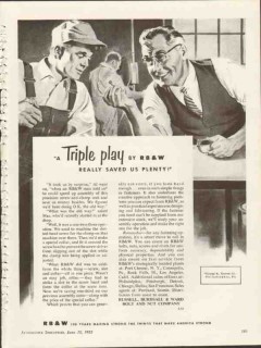 russell burdsall ward bolt nut company 1953 triple play vintage ad