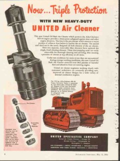 united specialties company 1953 triple protection air clean vintage ad united specialties company 1953 triple protection air clean vintage ad