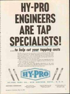 hy-pro tool company 1953 engineers are tap specialists vintage ad hy-pro tool company 1953 engineers are tap specialists vintage ad