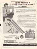 gisholt machine company 1953 superfinish parts better vintage ad
