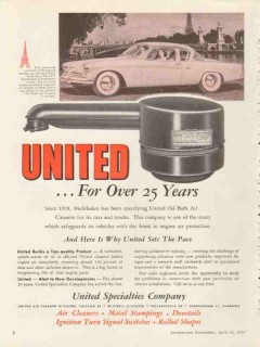 united specialties company 1953 united oil bath air cleaner vintage ad