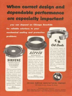 Chicago Rawhide Mfg Company 1953 Vintage Ad Sealing Correct Design