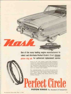 perfect circle corp 1953 nash engine 2-in-1 piston ring set vintage ad perfect circle corp 1953 nash engine 2-in-1 piston ring set vintage ad