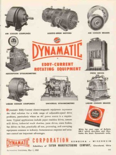 dynamic corporation 1953 eddy-current rotating equipment vintage ad