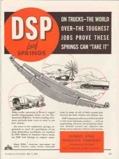 detroit steel products company 1953 leaf springs on trucks vintage ad