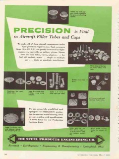 steel products engineering company 1953 precision aircraft vintage ad