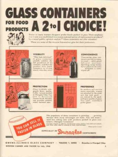 owens-illinois glass company 1946 containers food products vintage ad