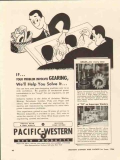 pacific-western gear products 1946 problem involves gearing vintage ad