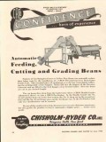 chisholm-ryder company 1946 automatic feed cut grade beans vintage ad