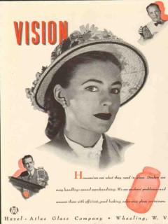 hazel-atlas glass company 1946 vision see what they need vintage ad