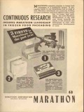 marathon corp 1946 continuous research frozen food package vintage ad marathon corp 1946 continuous research frozen food package vintage ad