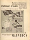 marathon corp 1946 continuous research frozen food package vintage ad