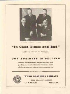 wurm brothers company 1946 in good times canned frozen food vintage ad wurm brothers company 1946 in good times canned frozen food vintage ad