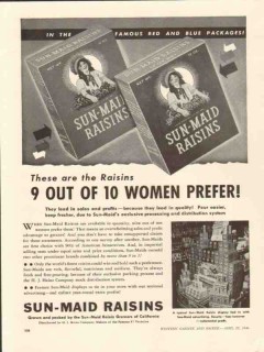 sun-maid raisin growers calif 1946 9 out of 10 women prefer vintage ad