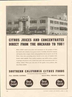 southern calif citrus foods 1946 real gold canned juice vintage ad