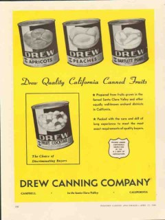 drew canning company 1946 quality california canned fruits vintage ad