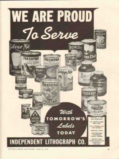 independent lithograph company 1946 tomorrows labels today vintage ad