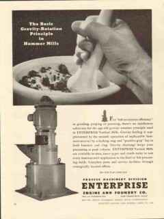 enterprise engine foundry company 1946 gravity rotation vintage ad