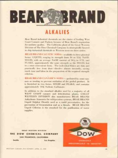 dow chemical company 1946 bear brand canners alkalies vintage ad