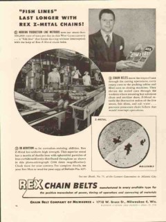 chain belt company 1946 last longer with rex z-metal chains vintage ad