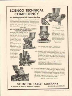 scientific tablet company 1946 technical competency canners vintage ad