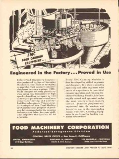 food machinery corp 1946 canning equipment engineered vintage ad
