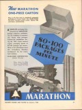 marathon corp 1946 new one piece carton packages per minute vintage ad marathon corp 1946 new one piece carton packages per minute vintage ad