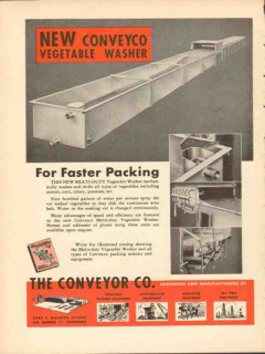 Conveyor Company 1946 new conveyco vegetable washer vintage ad
