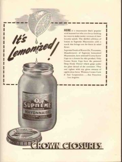 supreme foods company 1946 lemonized western crown cork vintage ad supreme foods company 1946 lemonized western crown cork vintage ad