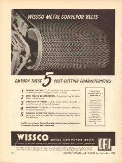 colorado fuel iron corp 1946 wissco metal conveyor belt vintage ad