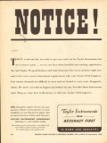 taylor instrument company 1946 notice repair service food vintage ad