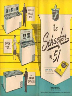 Schaefer Inc 1951 Vintage Ad Ice Cream Cabinet Glass Open Top Capacity