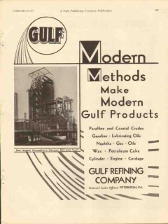 Gulf Refining Company 1931 Vintage Ad Oil Gas Paraffin Modern Methods Gulf Refining Company 1931 Vintage Ad Oil Gas Paraffin Modern Methods