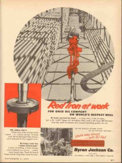 Byron Jackson Company 1953 Vintage Ad Ohio Oil Co Well Red Iron Work