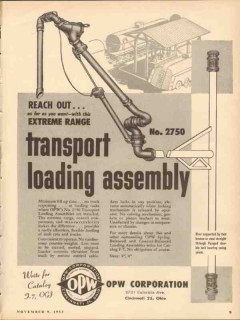 OPW Corp 1953 Vintage Ad Oil Transport Loading Assembly Reach Out OPW Corp 1953 Vintage Ad Oil Transport Loading Assembly Reach Out