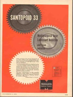 monsanto chemical company 1953 santopoid 33 lube additive vintage ad