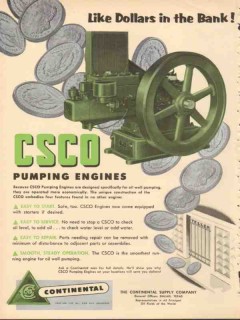 Continental Supply Company 1953 Vintage Ad Oil CSCO Pumping Engines Continental Supply Company 1953 Vintage Ad Oil CSCO Pumping Engines