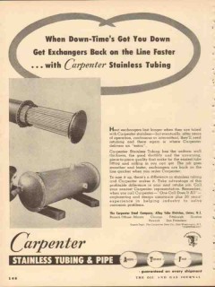 carpenter steel company 1953 exchangers stainless tubing vintage ad carpenter steel company 1953 exchangers stainless tubing vintage ad