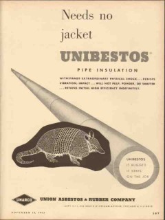 union asbestos rubber company 1953 needs no jacket vintage ad union asbestos rubber company 1953 needs no jacket vintage ad