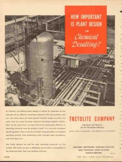 Tretolite Company 1953 Vintage Ad Oil Plant Design Chemical Desalting