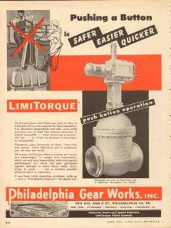 Philadelphia Gear Works 1953 Vintage Ad Oil Field Pushing Button Safer Philadelphia Gear Works 1953 Vintage Ad Oil Field Pushing Button Safer