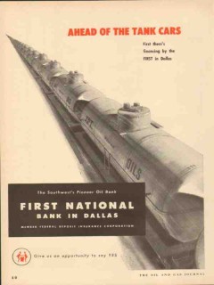 first national bank dallas 1953 ahead of the tank cars vintage ad first national bank dallas 1953 ahead of the tank cars vintage ad
