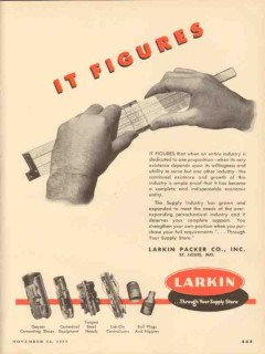 Larkin Packer Company 1953 Vintage Ad Oil Field Well Cementing Figures Larkin Packer Company 1953 Vintage Ad Oil Field Well Cementing Figures